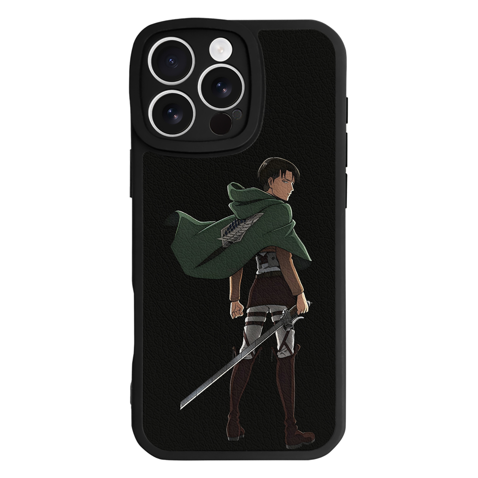 （画像用） 進撃の巨人 リヴァイ·アッカーマン Attack on Titan Levi Ackerman 【iPhone 16シリーズ対応】シリコンスマホケース（レザー調） 材質：シリコン